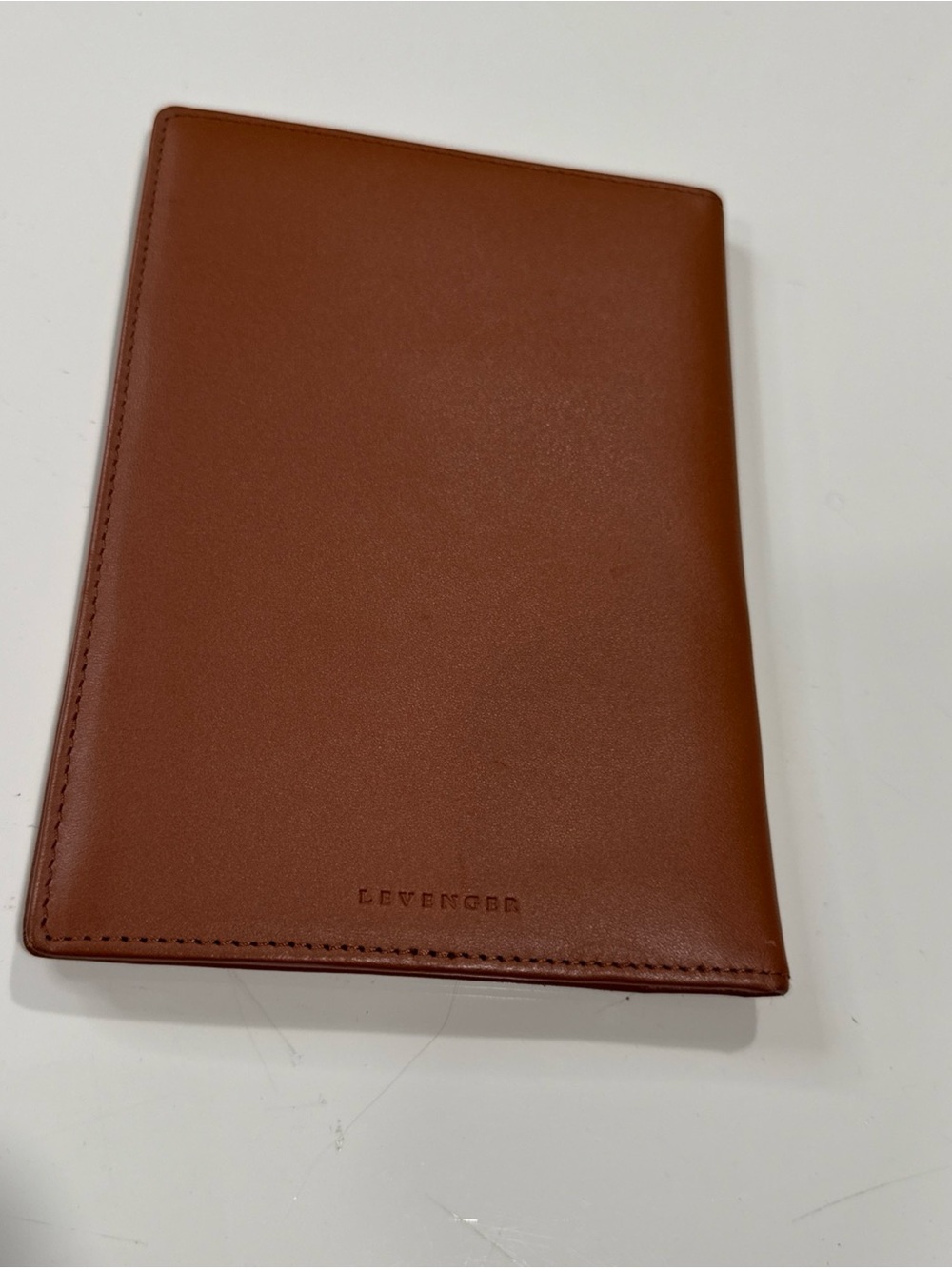 Levenger Brown Leather Passport Bordering Pass Travel Wallet